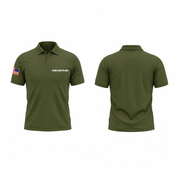Short Sleeve Performance Polo, HHB 3/20 FA BN, Army, Teamtime, Team time, sublimation, custom sports apparel, team uniforms, spirit wear, spiritwear, sports uniforms, custom shirts, team store, custom team store, fundraiser sports, apparel fundraiser