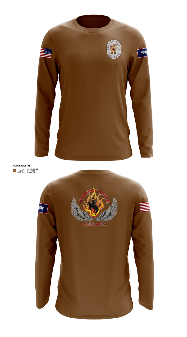 Long Sleeve Performance Shirt, Wyoming state helitack, Fire Department, Teamtime, Team time, sublimation, custom sports apparel, team uniforms, spirit wear, spiritwear, sports uniforms, custom shirts, team store, custom team store, fundraiser sports, apparel fundraiser