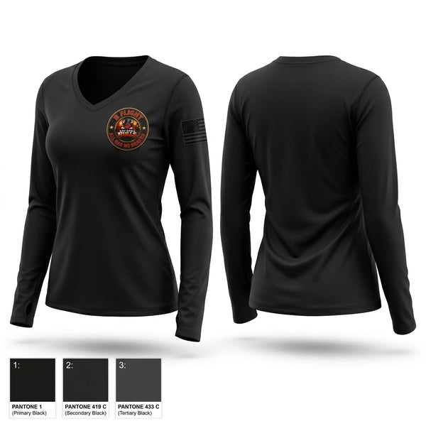 Womens Long Sleeve Vneck Shirt, 364 RCS B Flight, Air Force, Teamtime, Team time, sublimation, custom sports apparel, team uniforms, spirit wear, spiritwear, sports uniforms, custom shirts, team store, custom team store, fundraiser sports, apparel fundraiser