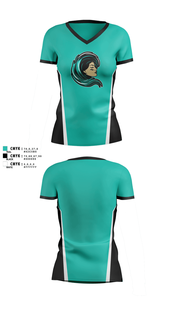 Womens Short Sleeve Vneck Shirt, Jersey Shore Wave, , Teamtime, Team time, sublimation, custom sports apparel, team uniforms, spirit wear, spiritwear, sports uniforms, custom shirts, team store, custom team store, fundraiser sports, apparel fundraiser