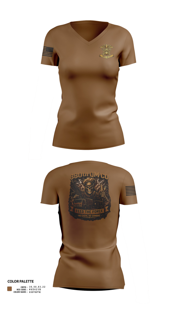 Womens Short Sleeve Vneck Shirt, 880th QM CO, Army, Teamtime, Team time, sublimation, custom sports apparel, team uniforms, spirit wear, spiritwear, sports uniforms, custom shirts, team store, custom team store, fundraiser sports, apparel fundraiser