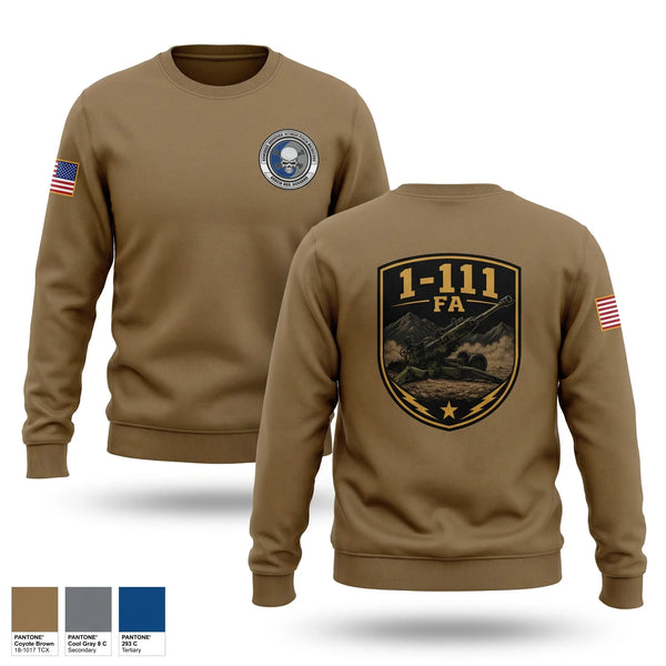 Crew Neck Sweatshirt, 1-111FA C BTRY, Army, Teamtime, Team time, sublimation, custom sports apparel, team uniforms, spirit wear, spiritwear, sports uniforms, custom shirts, team store, custom team store, fundraiser sports, apparel fundraiser