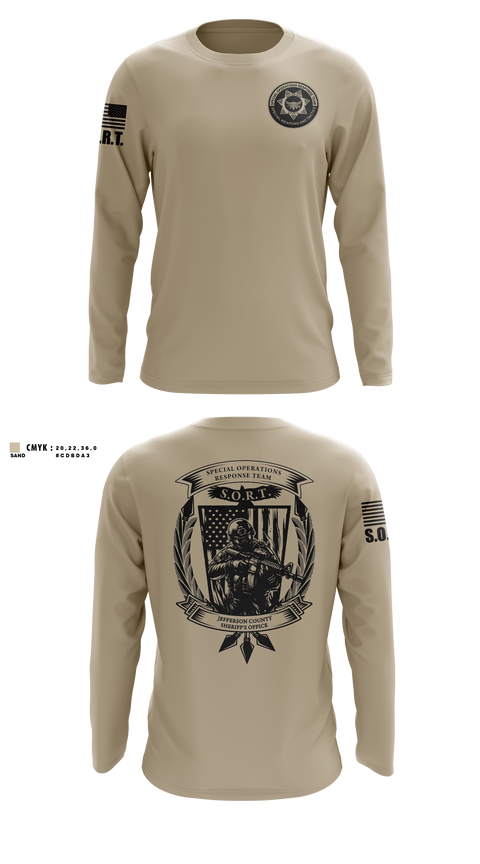 Long Sleeve Performance Shirt, Jefferson County Sheriff's Office S.O.R.T., Police, Teamtime, Team time, sublimation, custom sports apparel, team uniforms, spirit wear, spiritwear, sports uniforms, custom shirts, team store, custom team store, fundraiser sports, apparel fundraiser