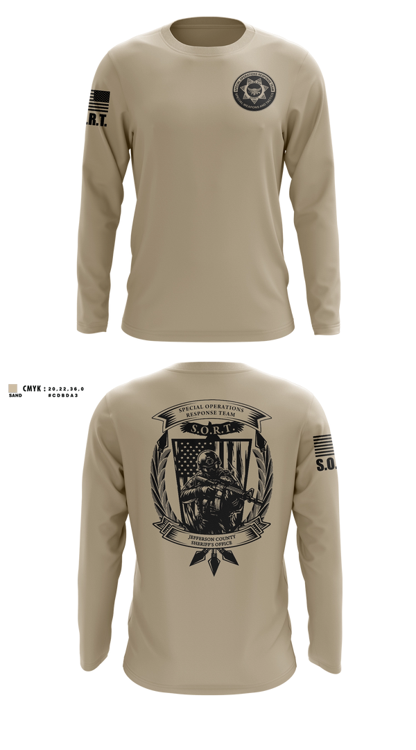 Long Sleeve Performance Shirt, Jefferson County Sheriff's Office S.O.R.T., Police, Teamtime, Team time, sublimation, custom sports apparel, team uniforms, spirit wear, spiritwear, sports uniforms, custom shirts, team store, custom team store, fundraiser sports, apparel fundraiser