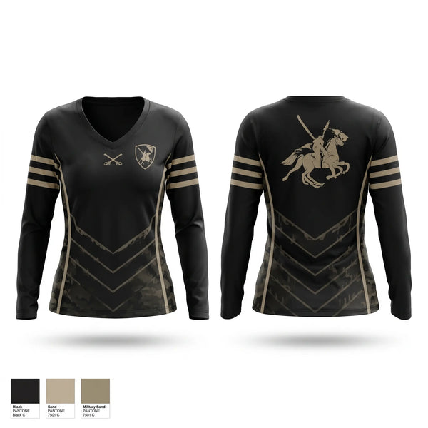 Womens Long Sleeve Vneck Shirt, D-BLOCK, , Teamtime, Team time, sublimation, custom sports apparel, team uniforms, spirit wear, spiritwear, sports uniforms, custom shirts, team store, custom team store, fundraiser sports, apparel fundraiser