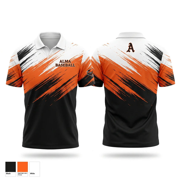 Short Sleeve Performance Polo, Alma, Baseball, Teamtime, Team time, sublimation, custom sports apparel, team uniforms, spirit wear, spiritwear, sports uniforms, custom shirts, team store, custom team store, fundraiser sports, apparel fundraiser