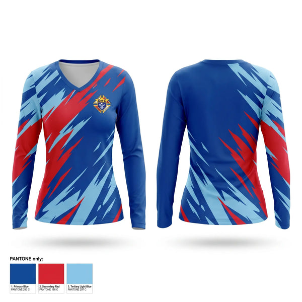 Womens Long Sleeve Vneck Shirt, Knights of Columbus, , Teamtime, Team time, sublimation, custom sports apparel, team uniforms, spirit wear, spiritwear, sports uniforms, custom shirts, team store, custom team store, fundraiser sports, apparel fundraiser