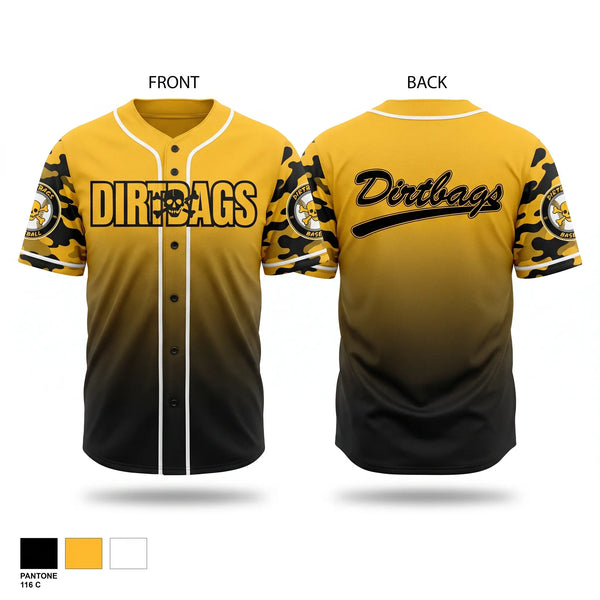 Full Button Baseball Jersey, DC Dirtbags, Baseball, Teamtime, Team time, sublimation, custom sports apparel, team uniforms, spirit wear, spiritwear, sports uniforms, custom shirts, team store, custom team store, fundraiser sports, apparel fundraiser