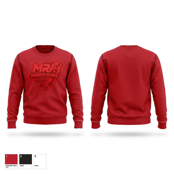 Crew Neck Sweatshirt, Midwest Rivals Allstar, Cheer, Teamtime, Team time, sublimation, custom sports apparel, team uniforms, spirit wear, spiritwear, sports uniforms, custom shirts, team store, custom team store, fundraiser sports, apparel fundraiser