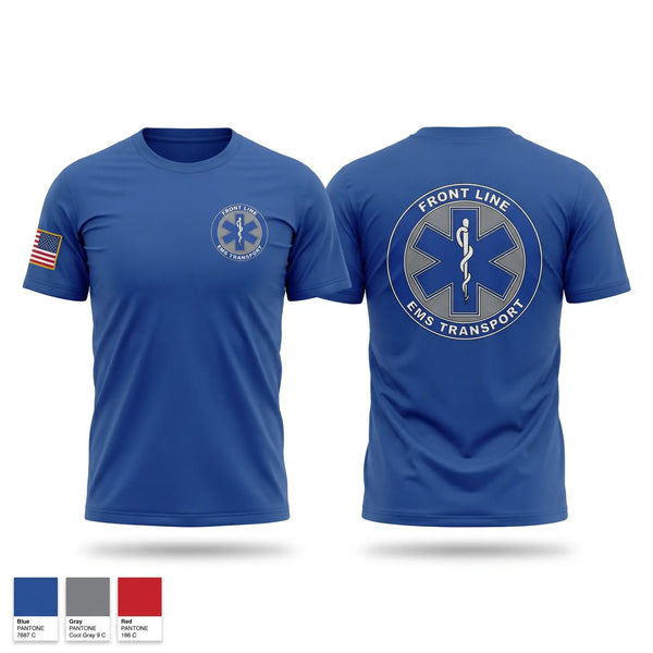 Old School Cotton Feel Shirt, Frontline EMS Transport, EMS/EMT, Teamtime, Team time, sublimation, custom sports apparel, team uniforms, spirit wear, spiritwear, sports uniforms, custom shirts, team store, custom team store, fundraiser sports, apparel fundraiser