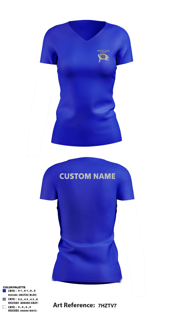 Women's Short Sleeve Vneck Shirt, Wheatland youth football and cheer, Football, Teamtime, Team time, sublimation, custom sports apparel, team uniforms, spirit wear, spiritwear, sports uniforms, custom shirts, team store, custom team store, fundraiser sports, apparel fundraiser