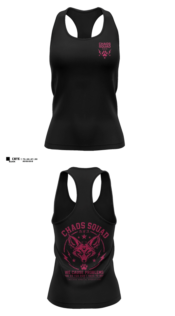 Womens Track Singlet, Choas unit, E-Sports, Teamtime, Team time, sublimation, custom sports apparel, team uniforms, spirit wear, spiritwear, sports uniforms, custom shirts, team store, custom team store, fundraiser sports, apparel fundraiser