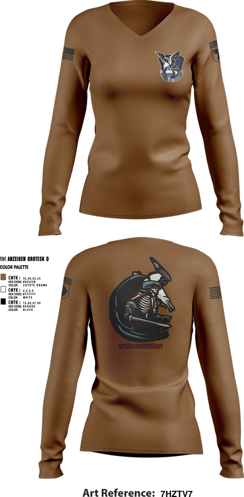 Womens Long Sleeve Vneck Shirt, 2nd Flt Platoon, B/101 Avn Regt, 101st ABN DIV, , Teamtime, Team time, sublimation, custom sports apparel, team uniforms, spirit wear, spiritwear, sports uniforms, custom shirts, team store, custom team store, fundraiser sports, apparel fundraiser