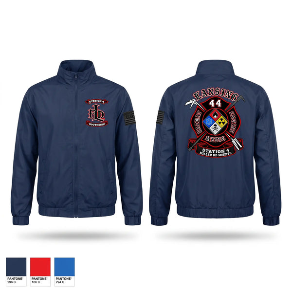 Windbreaker, Lansing Fire Dept - Station 4, Fire Department, Teamtime, Team time, sublimation, custom sports apparel, team uniforms, spirit wear, spiritwear, sports uniforms, custom shirts, team store, custom team store, fundraiser sports, apparel fundraiser