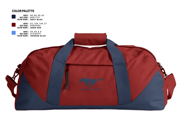 Duffle Bag, Tulare Western Mustangs, Tennis, Teamtime, Team time, sublimation, custom sports apparel, team uniforms, spirit wear, spiritwear, sports uniforms, custom shirts, team store, custom team store, fundraiser sports, apparel fundraiser