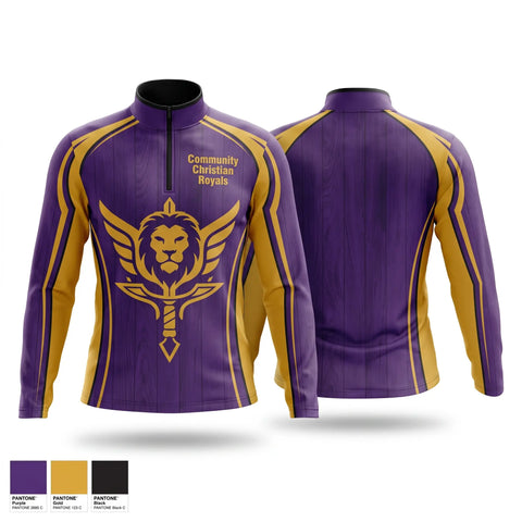 Quarter Zip Jacket, Community Christian Royals, Baseball, Teamtime, Team time, sublimation, custom sports apparel, team uniforms, spirit wear, spiritwear, sports uniforms, custom shirts, team store, custom team store, fundraiser sports, apparel fundraiser