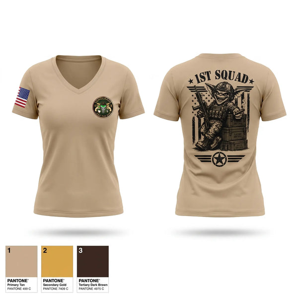 Womens Short Sleeve Vneck Shirt, 132nd MP Co, National Guard, Teamtime, Team time, sublimation, custom sports apparel, team uniforms, spirit wear, spiritwear, sports uniforms, custom shirts, team store, custom team store, fundraiser sports, apparel fundraiser