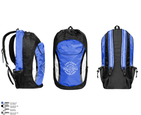 Gear Bag, Carteret Ramblers Volleyball, Women's Volleyball, Teamtime, Team time, sublimation, custom sports apparel, team uniforms, spirit wear, spiritwear, sports uniforms, custom shirts, team store, custom team store, fundraiser sports, apparel fundraiser