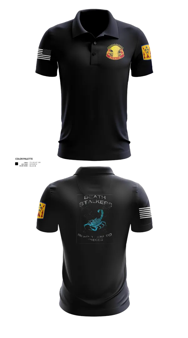 Short Sleeve Performance Polo, 5-4 ADA A BTRY 3rd PLT, , Teamtime, Team time, sublimation, custom sports apparel, team uniforms, spirit wear, spiritwear, sports uniforms, custom shirts, team store, custom team store, fundraiser sports, apparel fundraiser