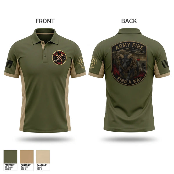 Short Sleeve Performance Polo, ARMY FIRE, Fire Department, Teamtime, Team time, sublimation, custom sports apparel, team uniforms, spirit wear, spiritwear, sports uniforms, custom shirts, team store, custom team store, fundraiser sports, apparel fundraiser