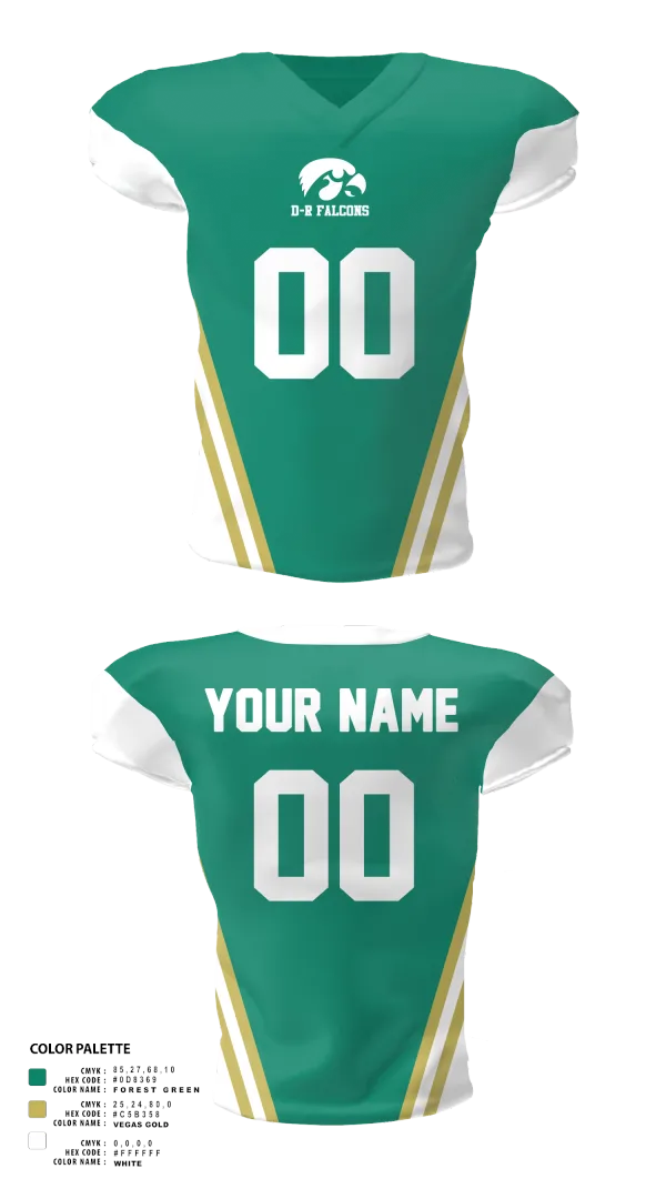 Football Jersey, D-R Falcons, , Teamtime, Team time, sublimation, custom sports apparel, team uniforms, spirit wear, spiritwear, sports uniforms, custom shirts, team store, custom team store, fundraiser sports, apparel fundraiser