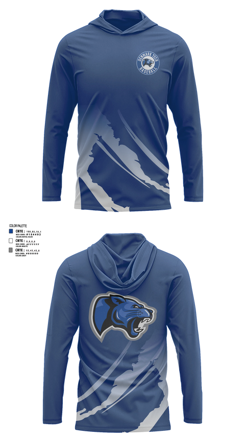 Long Sleeve Performance Shirt with hood, Denmark Tech Panthers, Baseball, Teamtime, Team time, sublimation, custom sports apparel, team uniforms, spirit wear, spiritwear, sports uniforms, custom shirts, team store, custom team store, fundraiser sports, apparel fundraiser