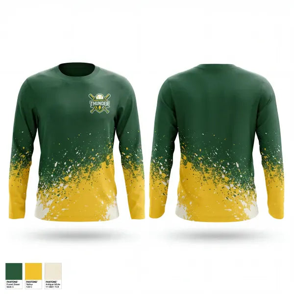 Long Sleeve Performance Shirt, Thunder, Baseball, Teamtime, Team time, sublimation, custom sports apparel, team uniforms, spirit wear, spiritwear, sports uniforms, custom shirts, team store, custom team store, fundraiser sports, apparel fundraiser