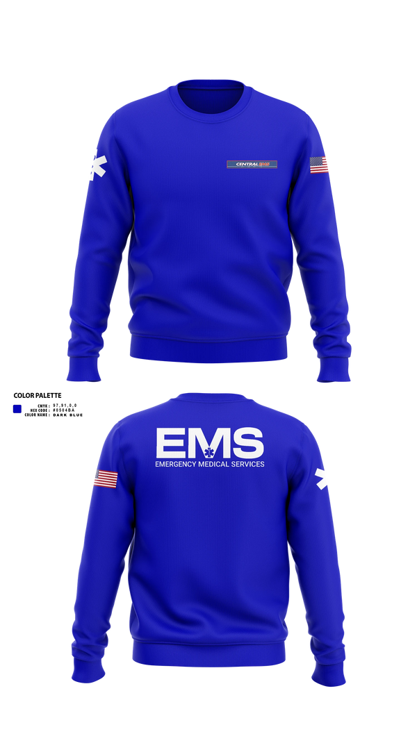 Crew Neck Sweatshirt, Central EMS, EMS/EMT, Teamtime, Team time, sublimation, custom sports apparel, team uniforms, spirit wear, spiritwear, sports uniforms, custom shirts, team store, custom team store, fundraiser sports, apparel fundraiser