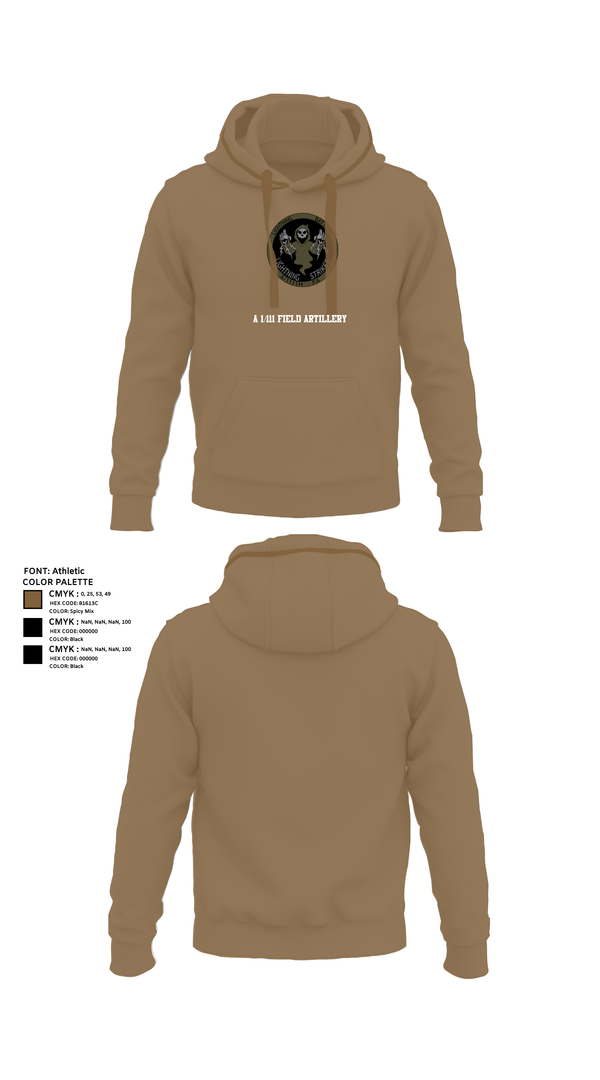 Hoodie, A 1/111 Field Artillery, , Teamtime, Team time, sublimation, custom sports apparel, team uniforms, spirit wear, spiritwear, sports uniforms, custom shirts, team store, custom team store, fundraiser sports, apparel fundraiser