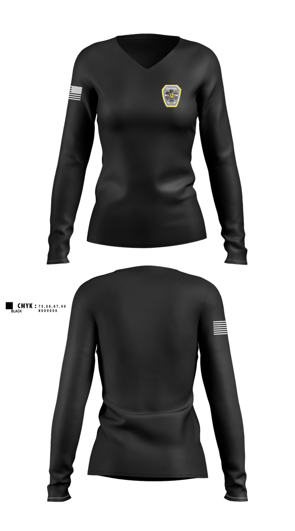 Womens Long Sleeve Vneck Shirt, Chatham Rescue Squad, EMS/EMT, Teamtime, Team time, sublimation, custom sports apparel, team uniforms, spirit wear, spiritwear, sports uniforms, custom shirts, team store, custom team store, fundraiser sports, apparel fundraiser