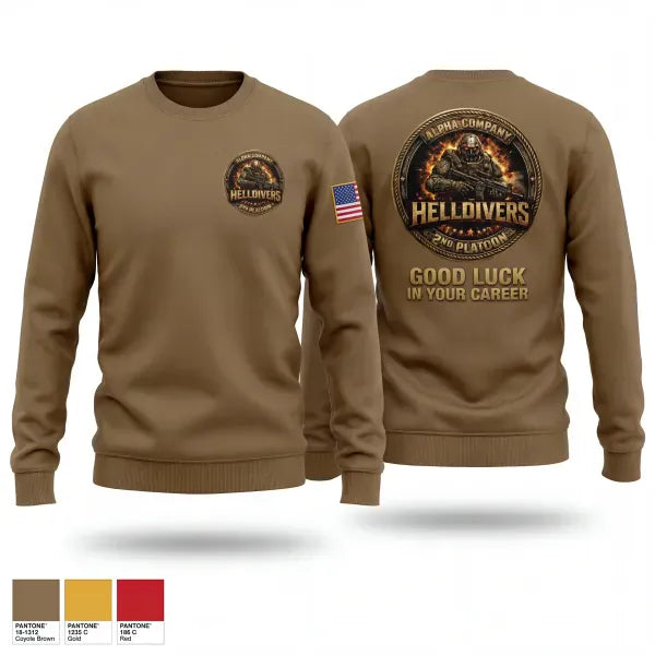 Crew Neck Sweatshirt, A Co, 3-60th, 2nd Platoon, Army, Teamtime, Team time, sublimation, custom sports apparel, team uniforms, spirit wear, spiritwear, sports uniforms, custom shirts, team store, custom team store, fundraiser sports, apparel fundraiser