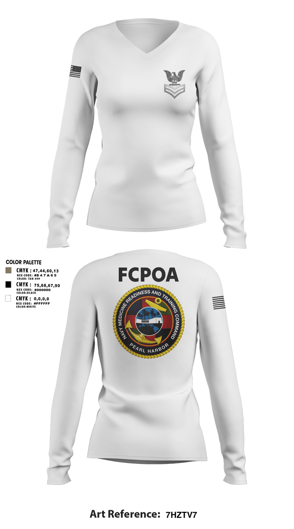 Women's Long Sleeve Vneck Shirt, NMRTC-PH FCPOA, Navy, Teamtime, Team time, sublimation, custom sports apparel, team uniforms, spirit wear, spiritwear, sports uniforms, custom shirts, team store, custom team store, fundraiser sports, apparel fundraiser