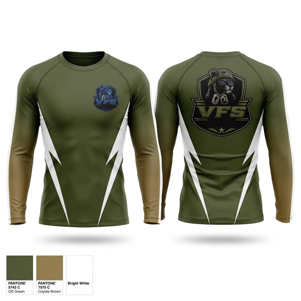 Long Sleeve Rash Guard Shirt, Veteran Fight Sports, , Teamtime, Team time, sublimation, custom sports apparel, team uniforms, spirit wear, spiritwear, sports uniforms, custom shirts, team store, custom team store, fundraiser sports, apparel fundraiser