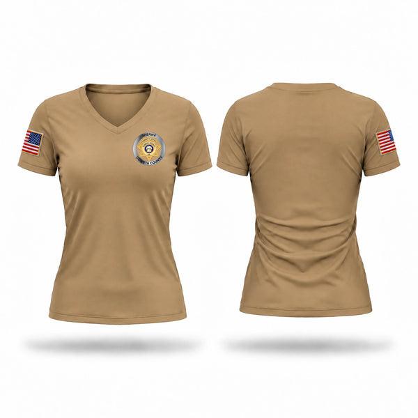 Womens Short Sleeve Vneck Shirt, Coweta County Sheriffs Department, Police, Teamtime, Team time, sublimation, custom sports apparel, team uniforms, spirit wear, spiritwear, sports uniforms, custom shirts, team store, custom team store, fundraiser sports, apparel fundraiser