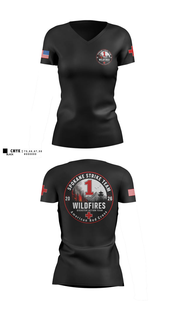 Womens Short Sleeve Vneck Shirt, American Red Cross, , Teamtime, Team time, sublimation, custom sports apparel, team uniforms, spirit wear, spiritwear, sports uniforms, custom shirts, team store, custom team store, fundraiser sports, apparel fundraiser