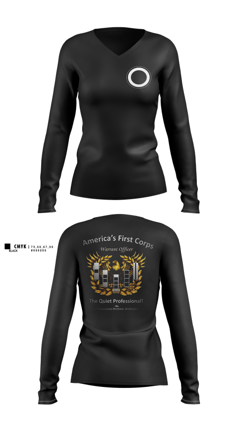 Womens Long Sleeve Vneck Shirt, I Corps HHBN, Army, Teamtime, Team time, sublimation, custom sports apparel, team uniforms, spirit wear, spiritwear, sports uniforms, custom shirts, team store, custom team store, fundraiser sports, apparel fundraiser