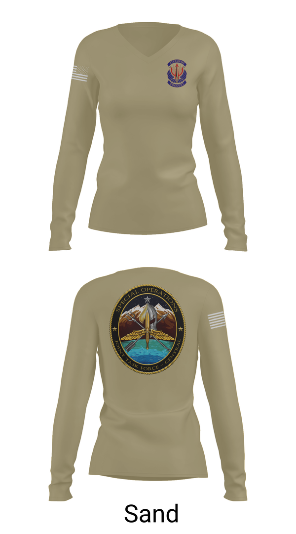 Womens Long Sleeve Vneck Shirt, IWTF-C, Air Force, Teamtime, Team time, sublimation, custom sports apparel, team uniforms, spirit wear, spiritwear, sports uniforms, custom shirts, team store, custom team store, fundraiser sports, apparel fundraiser