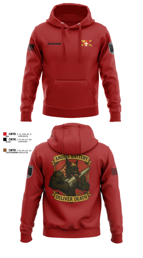 Hoodie, Anubis Battery, 3-12 FA, Army, Teamtime, Team time, sublimation, custom sports apparel, team uniforms, spirit wear, spiritwear, sports uniforms, custom shirts, team store, custom team store, fundraiser sports, apparel fundraiser