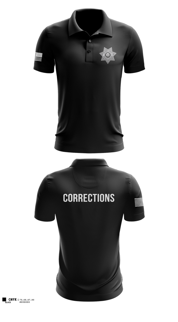 Short Sleeve Performance Polo, Orleans County Corrections, Police, Teamtime, Team time, sublimation, custom sports apparel, team uniforms, spirit wear, spiritwear, sports uniforms, custom shirts, team store, custom team store, fundraiser sports, apparel fundraiser