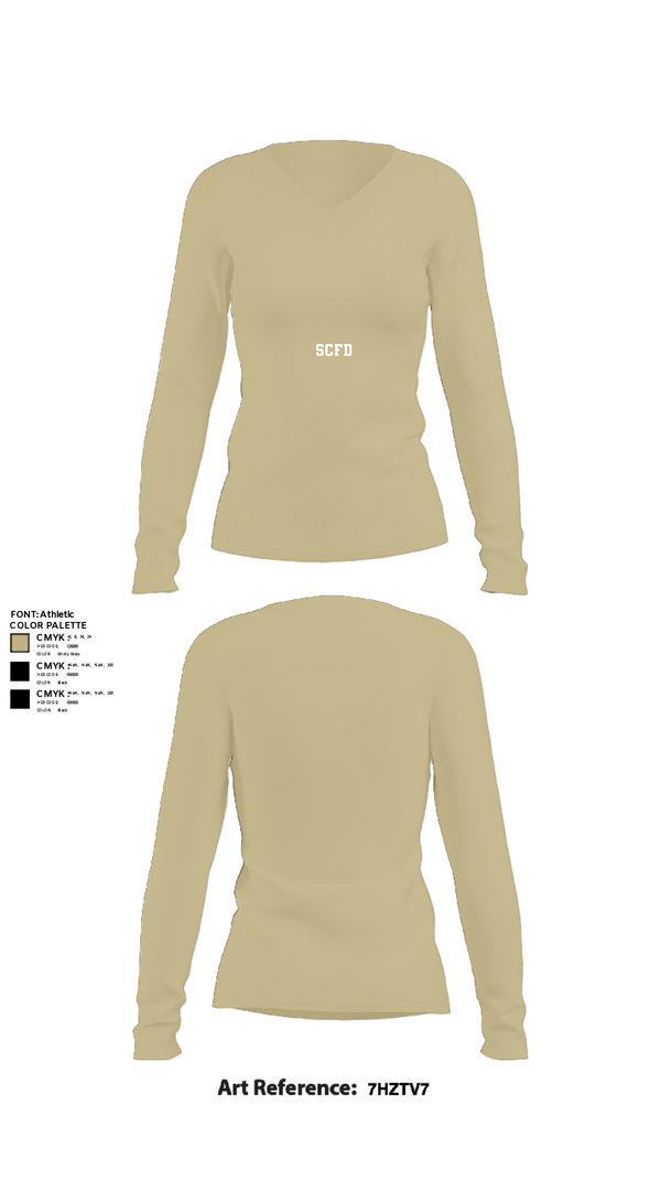 Women's Long Sleeve Vneck Shirt, SCFD, Fire Department, Teamtime, Team time, sublimation, custom sports apparel, team uniforms, spirit wear, spiritwear, sports uniforms, custom shirts, team store, custom team store, fundraiser sports, apparel fundraiser