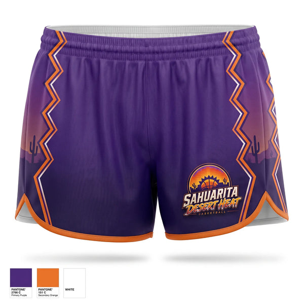 Womens Shorts, Sahuarita Desert Heat, Men's Basketball, Teamtime, Team time, sublimation, custom sports apparel, team uniforms, spirit wear, spiritwear, sports uniforms, custom shirts, team store, custom team store, fundraiser sports, apparel fundraiser