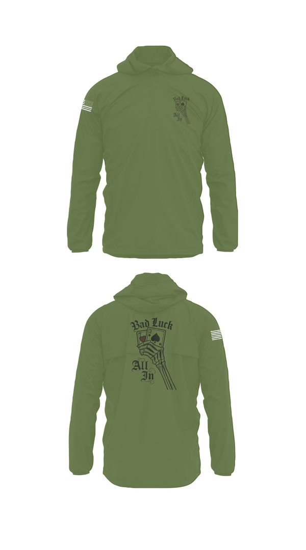 Windbreaker, 4th plt bad luck, Army, Teamtime, Team time, sublimation, custom sports apparel, team uniforms, spirit wear, spiritwear, sports uniforms, custom shirts, team store, custom team store, fundraiser sports, apparel fundraiser
