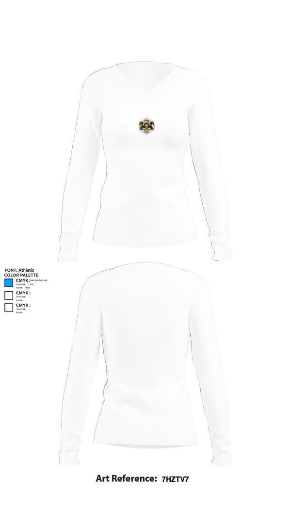 Womens Long Sleeve Vneck Shirt, Alex E. Jones for Jailer 2026, , Teamtime, Team time, sublimation, custom sports apparel, team uniforms, spirit wear, spiritwear, sports uniforms, custom shirts, team store, custom team store, fundraiser sports, apparel fundraiser