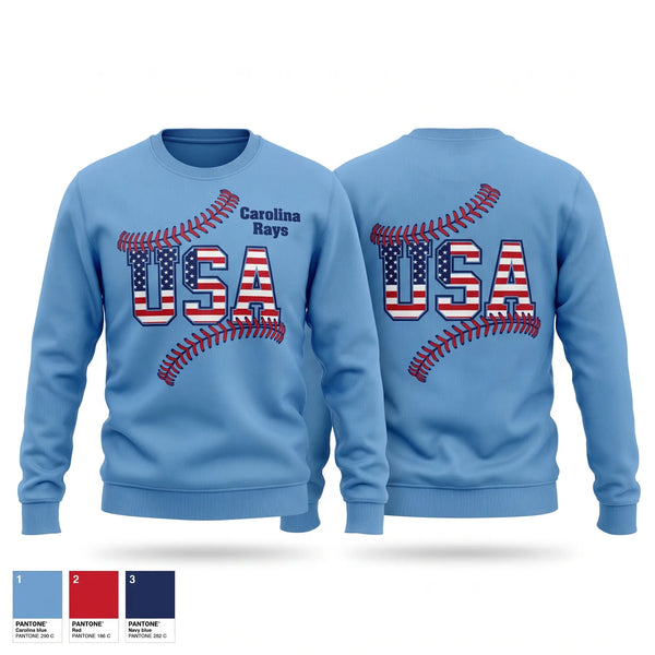 Crew Neck Sweatshirt, Carolina Rays, Baseball, Teamtime, Team time, sublimation, custom sports apparel, team uniforms, spirit wear, spiritwear, sports uniforms, custom shirts, team store, custom team store, fundraiser sports, apparel fundraiser