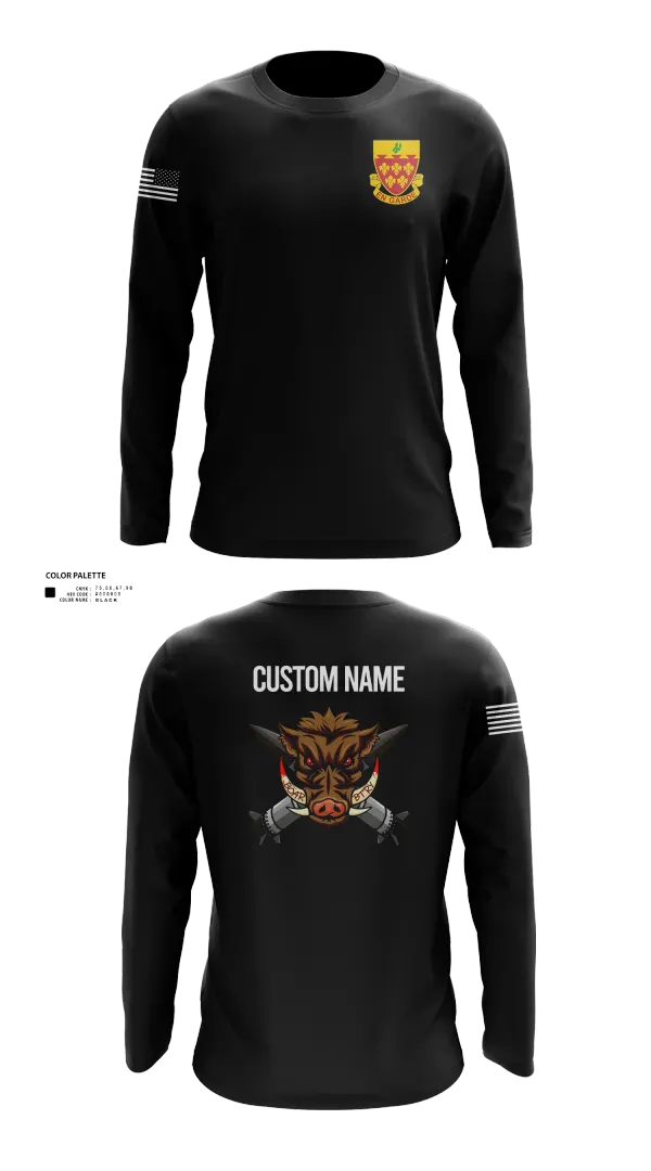 Long Sleeve Performance Shirt, 1-77 FA Bravo Btry, Army, Teamtime, Team time, sublimation, custom sports apparel, team uniforms, spirit wear, spiritwear, sports uniforms, custom shirts, team store, custom team store, fundraiser sports, apparel fundraiser