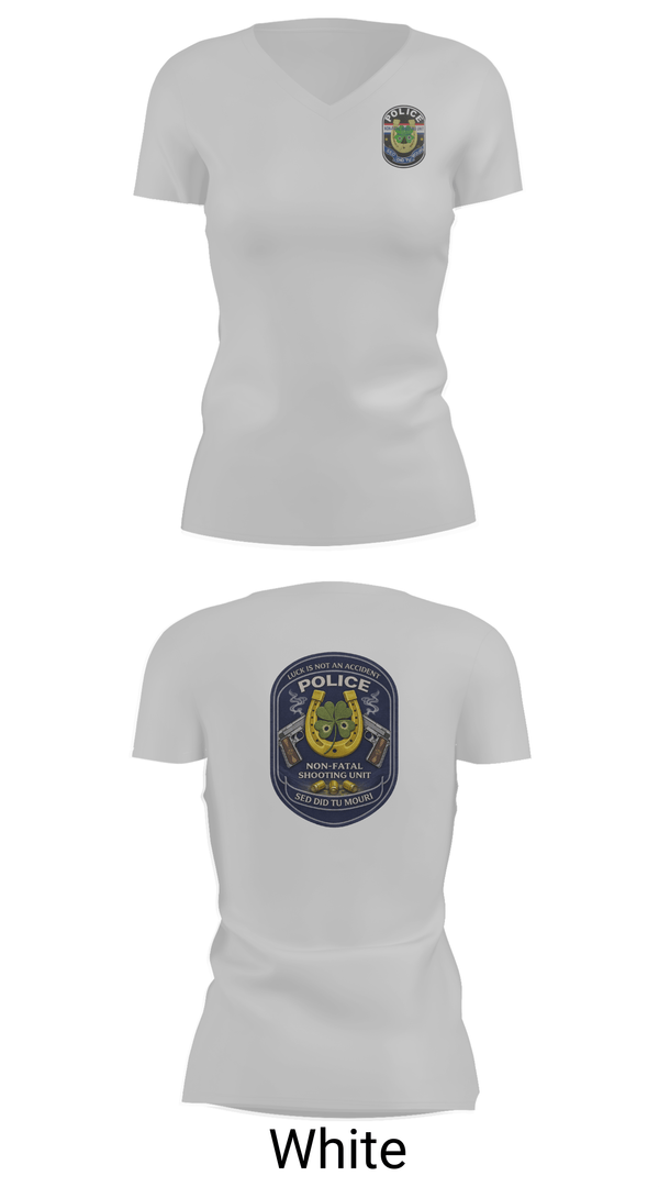 Womens Short Sleeve Vneck Shirt, Non Fatal Shooting Unit, Police, Teamtime, Team time, sublimation, custom sports apparel, team uniforms, spirit wear, spiritwear, sports uniforms, custom shirts, team store, custom team store, fundraiser sports, apparel fundraiser