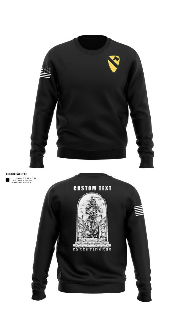 Crew Neck Sweatshirt, Executioners, Army, Teamtime, Team time, sublimation, custom sports apparel, team uniforms, spirit wear, spiritwear, sports uniforms, custom shirts, team store, custom team store, fundraiser sports, apparel fundraiser
