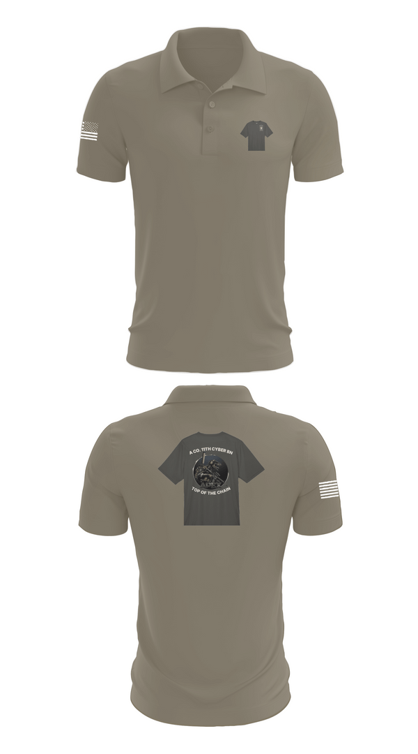 Short Sleeve Performance Polo, A Co. 11th Cyber Warfare BN, Army, Teamtime, Team time, sublimation, custom sports apparel, team uniforms, spirit wear, spiritwear, sports uniforms, custom shirts, team store, custom team store, fundraiser sports, apparel fundraiser