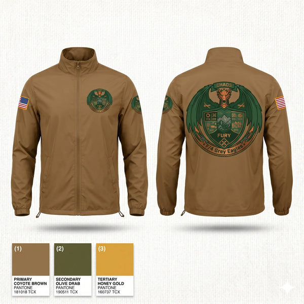 Windbreaker, F/4 Grey Eagle, Army, Teamtime, Team time, sublimation, custom sports apparel, team uniforms, spirit wear, spiritwear, sports uniforms, custom shirts, team store, custom team store, fundraiser sports, apparel fundraiser