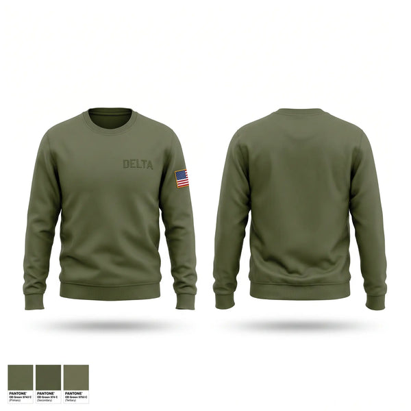 Crew Neck Sweatshirt, Delta, Air Force, Teamtime, Team time, sublimation, custom sports apparel, team uniforms, spirit wear, spiritwear, sports uniforms, custom shirts, team store, custom team store, fundraiser sports, apparel fundraiser
